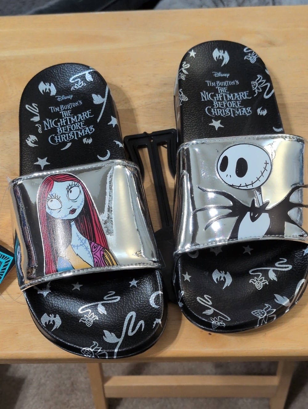 Jack And Sally Metallic Slide Sandals